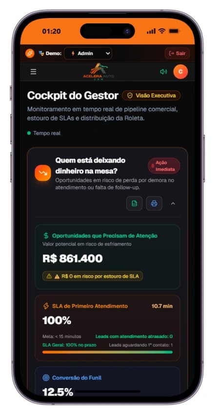 Acelera Auto CRM: versão para celular