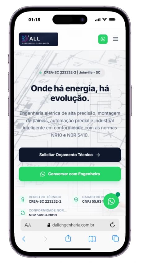 D’all Engenharia: versão para celular