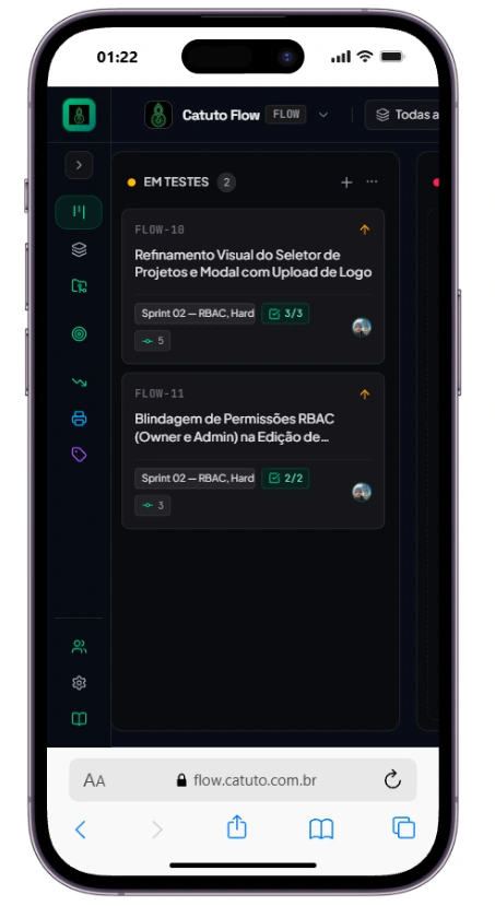 Catuto Flow: versão para celular
