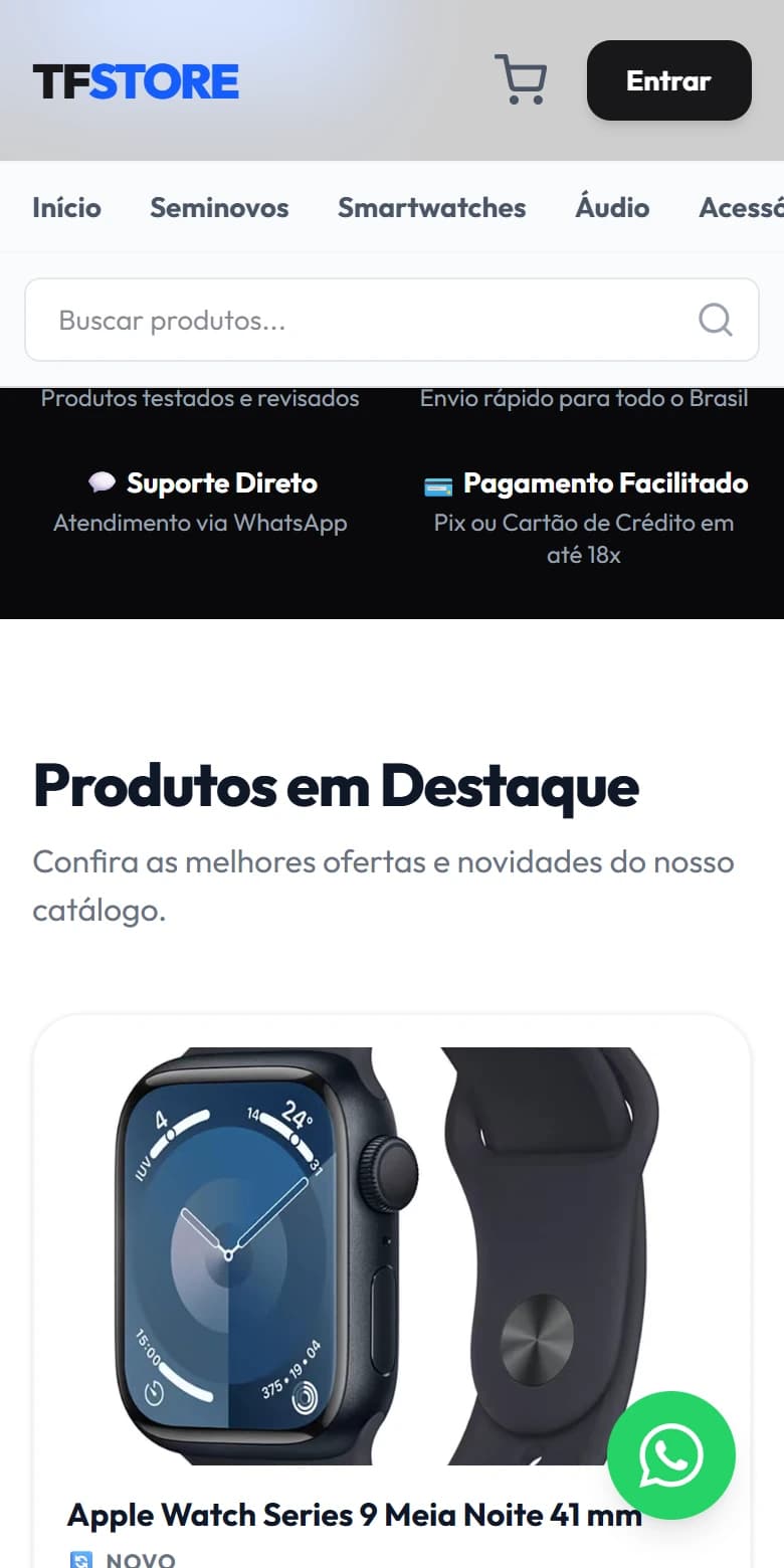 TF Store Importados: versão para celular